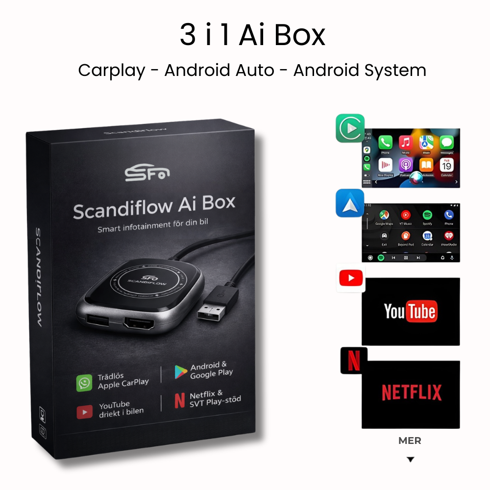 ScandiFlow™ – Trådlös CarPlay & Android AI Box